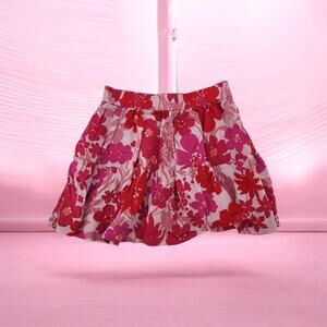 Gap Tiered Floral Skirt Kids Sz Large 10 Pink Red Cotton Ruffle Cottagecore OOS